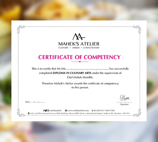 Diploma in Culinary Arts in Mumbai Mahek s Atelier